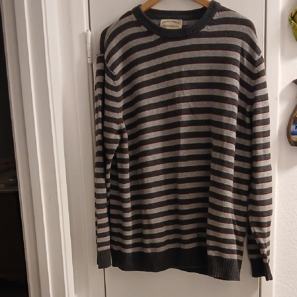 Men's Long Sleeve Striped Sweater XL High Sierra